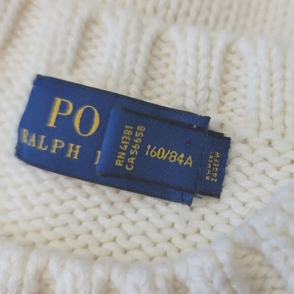 NEW Polo Ralph Lauren Iconic Embroidered American Flag Sweater in Ivory Size S - Picture 8 of 12